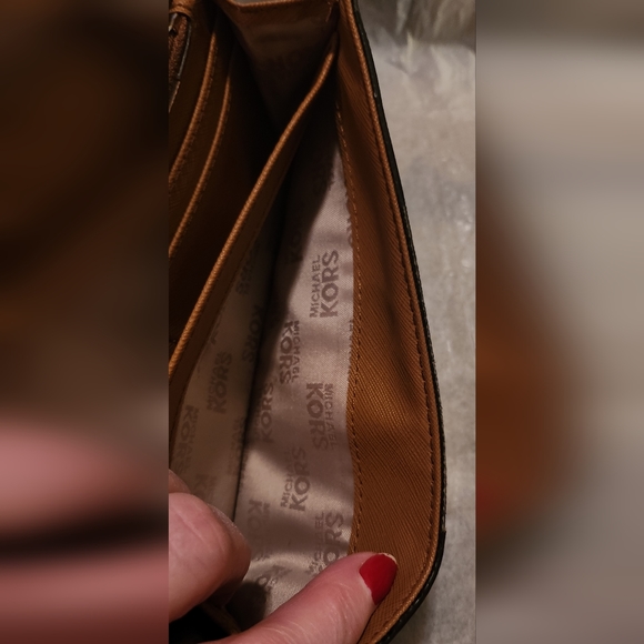 VINTAGE Michael Kors Long Monogram Bifold Snap Wallet Brown 7. 75 X 4" - Picture 15 of 16